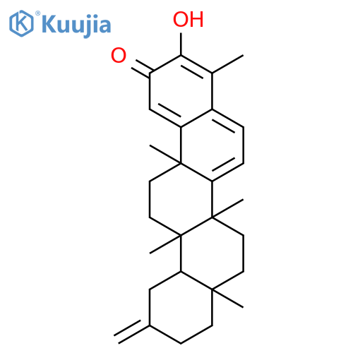3-hydroxy-4,6b,8a,12b,14a-pentamethyl-11-methylidene-7,8,8a,9,10,11,12,12a,12b,13,14,14a-dodecahydropicen-2(6bH)-one structure