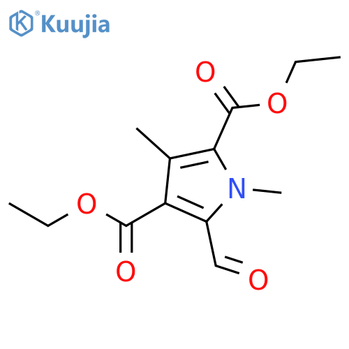 diethyl 5-formyl-1,3-dimethyl-1H-pyrrole-2,4-dicarboxylate structure