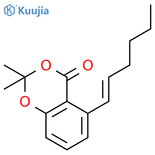 4H-1,3-Benzodioxin-4-one, 5-(1E)-1-hexenyl-2,2-dimethyl- structure