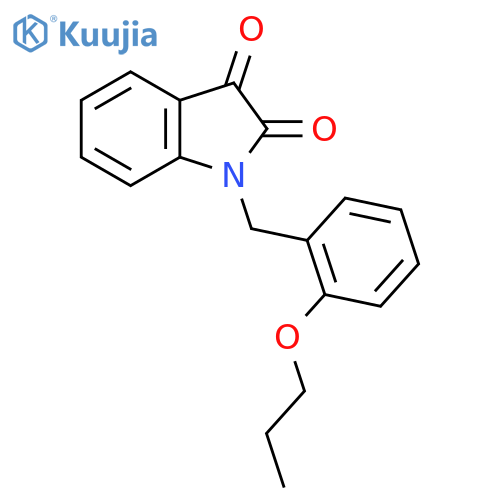 1-(2-propoxyphenyl)methyl-2,3-dihydro-1H-indole-2,3-dione structure