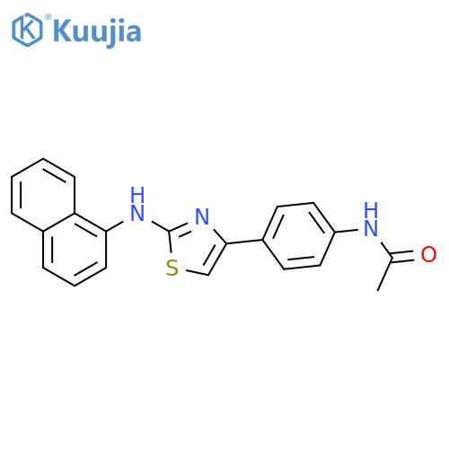 N-[4-[2-(naphthalen-1-ylamino)-1,3-thiazol-4-yl]phenyl]acetamide structure