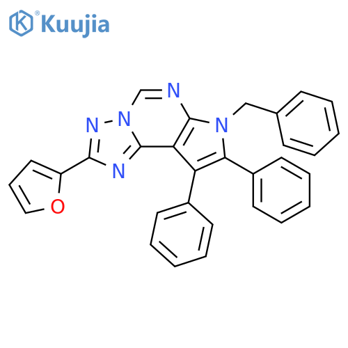 6-Benzyl-2-furan-2-yl-7,8-diphenyl-6H-1,3,3a,5,6-pentaaza-as-indacene structure