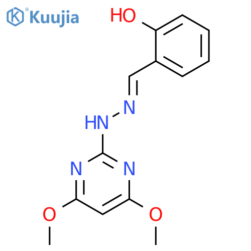 BENZALDEHYDE, 2-HYDROXY-, (4,6-DIMETHOXY-2-PYRIMIDINYL)HYDRAZONE structure