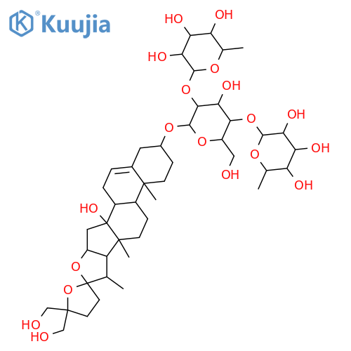 22,25-Epoxyfurost-5-ene-3,14,26,27-tetrol; (3β,14α,22S)-form, 3-O-[α-L-Rhamnopyranosyl-(1→2)-[α-L-rhamnopyranosyl-(1→4)]-β-D-glucopyranoside] structure