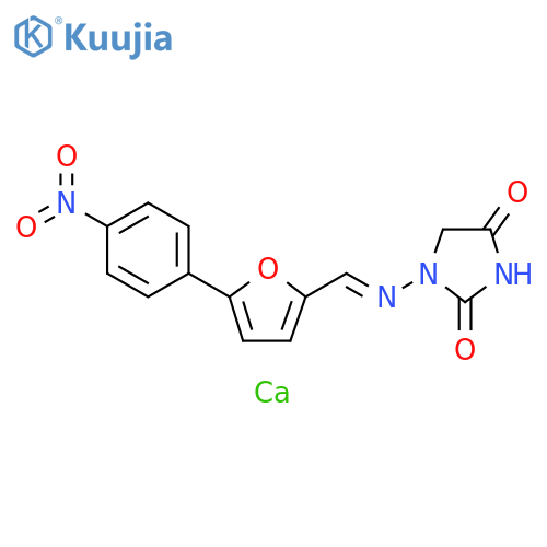 2,4-Imidazolidinedione, 1-[[[5-(4-nitrophenyl)-2-furanyl]methylene]amino]-, calcium salt (2:1) structure