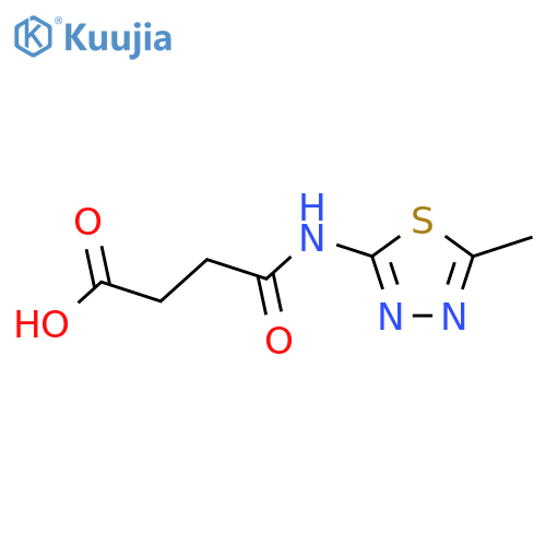 3-(5-methyl-1,3,4-thiadiazol-2-yl)carbamoylpropanoic acid structure