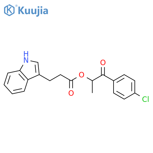 1-(4-chlorophenyl)-1-oxopropan-2-yl 3-(1H-indol-3-yl)propanoate structure