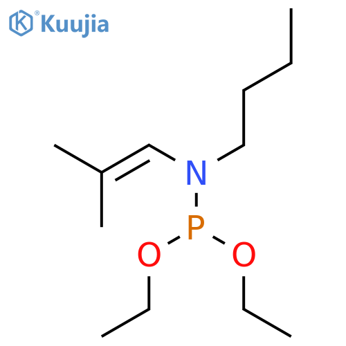 Phosphoramidous acid, butyl(2-methyl-1-propenyl)-, diethyl ester structure