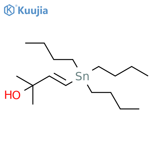 3-Buten-2-ol, 2-methyl-4-(tributylstannyl)-, (3E)- structure