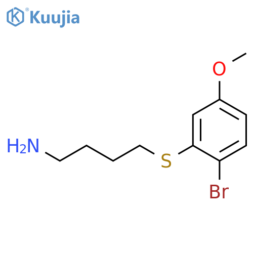 1-BUTANAMINE, 4-[(2-BROMO-5-METHOXYPHENYL)THIO]- structure