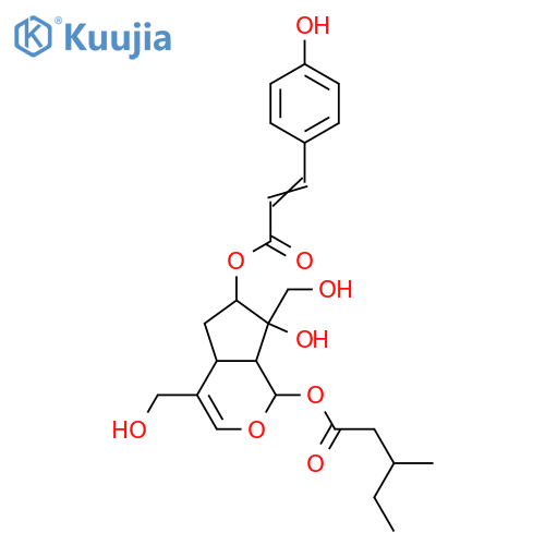 3-Iridene-1,7,8,10,11-pentol; (1β,7β,8α)-form, 7-O-(4-Hydroxy-Z-cinnamoyl), 1-O-(3-methylpentanoyl) structure