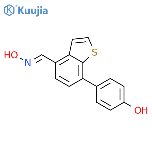 Benzo[b]thiophene-4-carboxaldehyde, 7-(4-hydroxyphenyl)-, oxime structure
