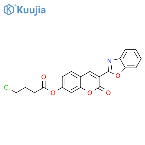 3-(1,3-benzoxazol-2-yl)-2-oxo-2H-chromen-7-yl 4-chlorobutanoate structure