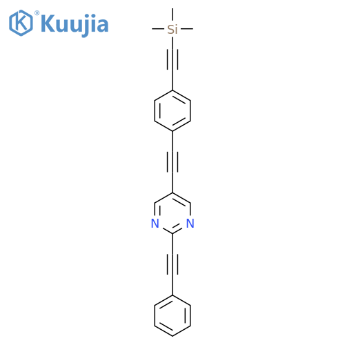 PYRIMIDINE, 2-(PHENYLETHYNYL)-5-[[4-[(TRIMETHYLSILYL)ETHYNYL]PHENYL]ETHYNYL]- structure