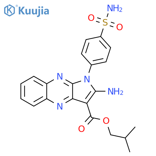 2-methylpropyl 2-amino-1-(4-sulfamoylphenyl)-1H-pyrrolo2,3-bquinoxaline-3-carboxylate structure