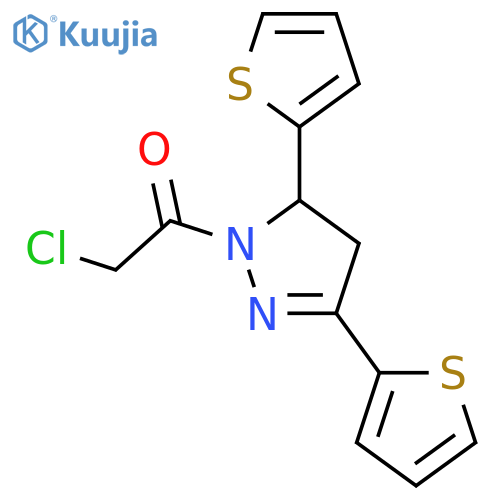 1-3,5-bis(thiophen-2-yl)-4,5-dihydro-1H-pyrazol-1-yl-2-chloroethan-1-one structure