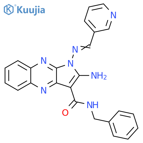 2-amino-N-benzyl-1-(E)-(pyridin-3-yl)methylideneamino-1H-pyrrolo2,3-bquinoxaline-3-carboxamide structure