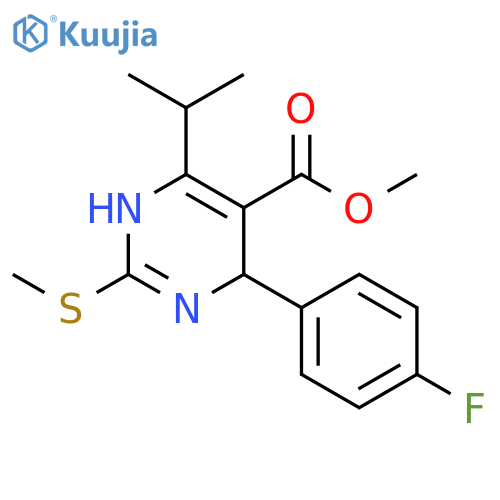 5-Pyrimidinecarboxylic acid, 4-(4-fluorophenyl)-1,4-dihydro-6-(1-methylethyl)-2-(methylthio)-, methyl ester structure