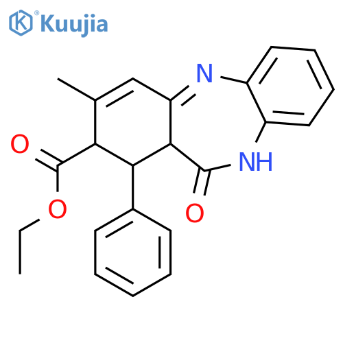 Ethyl 9-methyl-6-oxo-7-phenyl-5,6a,7,8-tetrahydrobenzo[b][1,4]benzodiazepine-8-carboxylate structure
