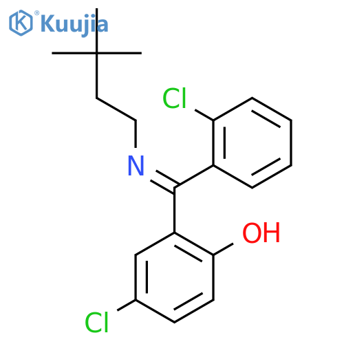 Phenol,4-chloro-2-[(2-chlorophenyl)[(3,3-dimethylbutyl)imino]methyl]- structure