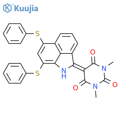 2,4,6(1H,3H,5H)-Pyrimidinetrione,5-[6,8-bis(phenylthio)benz[cd]indol-2(1H)-ylidene]-1,3-dimethyl- structure