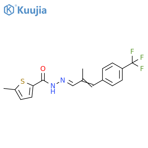 2-Thiophenecarboxylic acid, 5-methyl-,(2E)-[2-methyl-3-[4-(trifluoromethyl)phenyl]-2-propenylidene]hydrazide structure