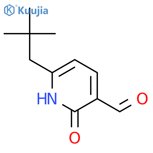 3-Pyridinecarboxaldehyde, 6-(2,2-dimethylpropyl)-1,2-dihydro-2-oxo- structure