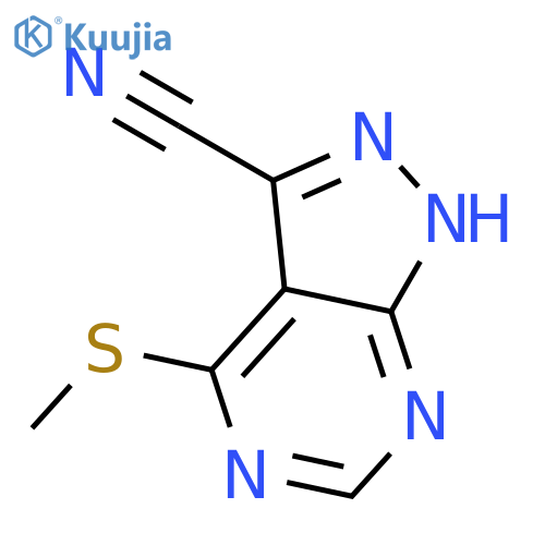 1H-Pyrazolo[3,4-d]pyrimidine-3-carbonitrile, 4-(methylthio)- structure