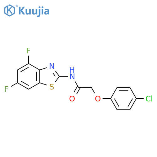 2-(4-chlorophenoxy)-N-(4,6-difluoro-1,3-benzothiazol-2-yl)acetamide structure