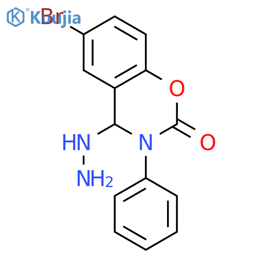 2H-1,3-Benzoxazin-2-one, 6-bromo-4-hydrazino-3,4-dihydro-3-phenyl- structure