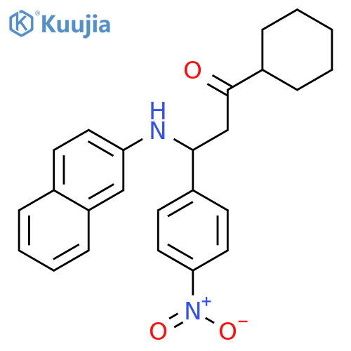 1-PROPANONE, 1-CYCLOHEXYL-3-(2-NAPHTHALENYLAMINO)-3-(4-NITROPHENYL)- structure
