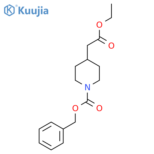 Benzyl 4-(2-ethoxy-2-oxoethyl)piperidine-1-carboxylate structure