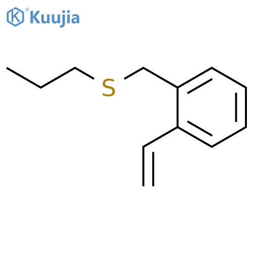 Benzene, 1-ethenyl-2-[(propylthio)methyl]- structure