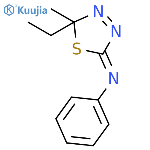 Benzenamine, N-(5-ethyl-5-methyl-1,3,4-thiadiazol-2(5H)-ylidene)- structure