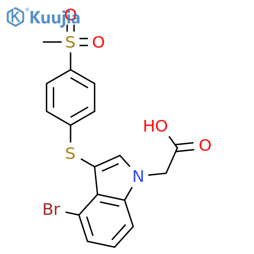 1H-Indole-1-acetic acid, 4-bromo-3-[[4-(methylsulfonyl)phenyl]thio]- structure