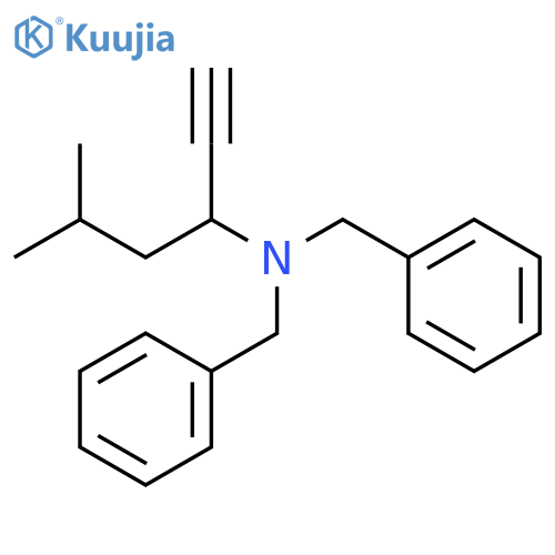 Benzenemethanamine,N-[(1S)-1-ethynyl-3-methylbutyl]-N-(phenylmethyl)- structure