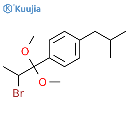 Benzene, 1-(2-bromo-1,1-dimethoxypropyl)-4-(2-methylpropyl)- structure