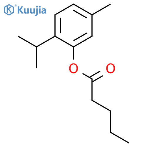 Pentanoic acid, 5-methyl-2-(1-methylethyl)phenyl ester structure
