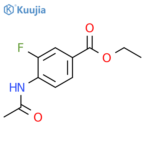BENZOIC ACID, 4-(ACETYLAMINO)-3-FLUORO-, ETHYL ESTER structure