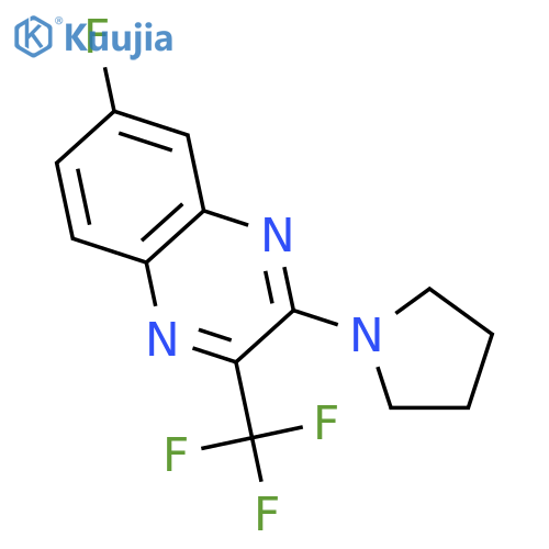 QUINOXALINE, 6-FLUORO-3-(1-PYRROLIDINYL)-2-(TRIFLUOROMETHYL)- structure