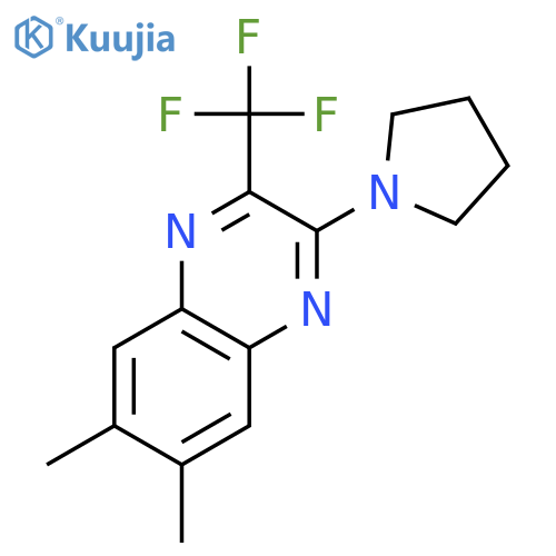 Quinoxaline, 6,7-dimethyl-2-(1-pyrrolidinyl)-3-(trifluoromethyl)- structure