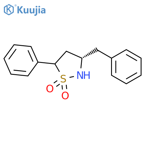 Isothiazolidine, 5-phenyl-3-(phenylmethyl)-, 1,1-dioxide, (3S)- structure