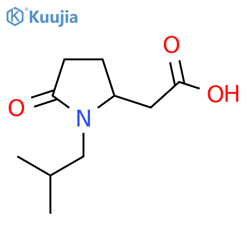 2-1-(2-methylpropyl)-5-oxopyrrolidin-2-ylacetic acid structure
