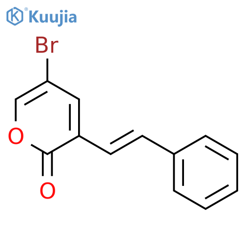 2H-Pyran-2-one, 5-bromo-3-(2-phenylethenyl)- structure