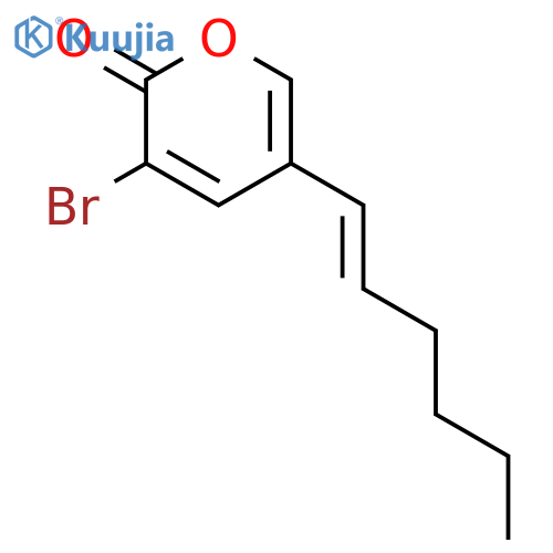 2H-Pyran-2-one, 3-bromo-5-(1-hexenyl)- structure