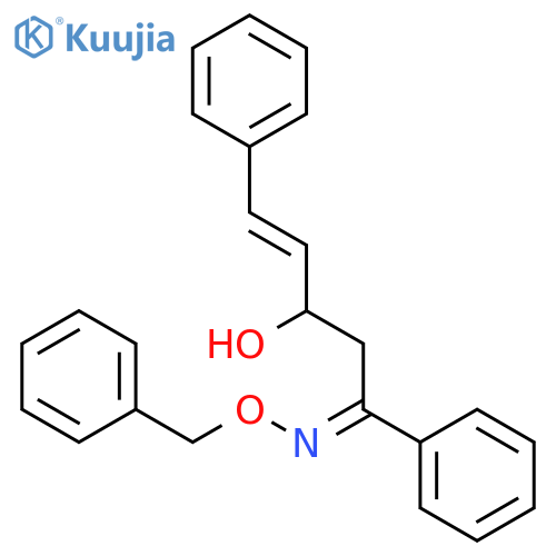 4-PENTEN-1-ONE, 3-HYDROXY-1,5-DIPHENYL-, O-(PHENYLMETHYL)OXIME, (4E)- structure