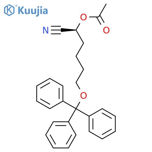 HEXANENITRILE, 2-(ACETYLOXY)-6-(TRIPHENYLMETHOXY)-, (2S)- structure