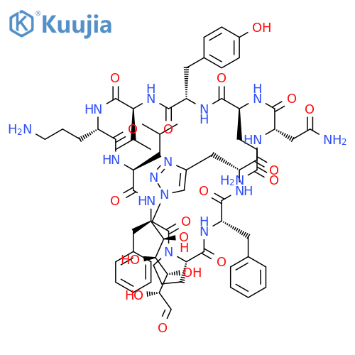 CYCLO[3-[1-(6-DEOXY-D-GALACTOS-6-YL)-1H-1,2,3-TRIAZOL-4-YL]-D-ALANYL-L-ASPARAGINYL-L-GLUTAMINYL-L-TYROSYL-L-VALYL-L-ORNITHYL-L-LEUCYL-D-PHENYLALANYL-L-PROLYL-L-PHENYLALANYL] structure