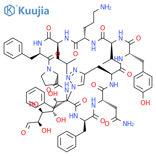 Cyclo[3-[1-(6-deoxy-D-galactos-6-yl)-1H-1,2,3-triazol-4-yl]-L-alanyl-L-tyrosyl-L-valyl-L-ornithyl-L-leucyl-D-phenylalanyl-L-prolyl-L-phenylalanyl-D-phenylalanyl-L-asparaginyl] structure