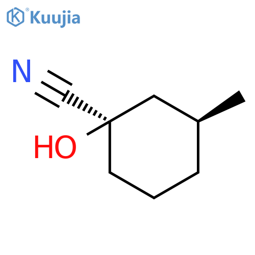 Cyclohexanecarbonitrile, 1-hydroxy-3-methyl-, (1R,3S)-rel- structure